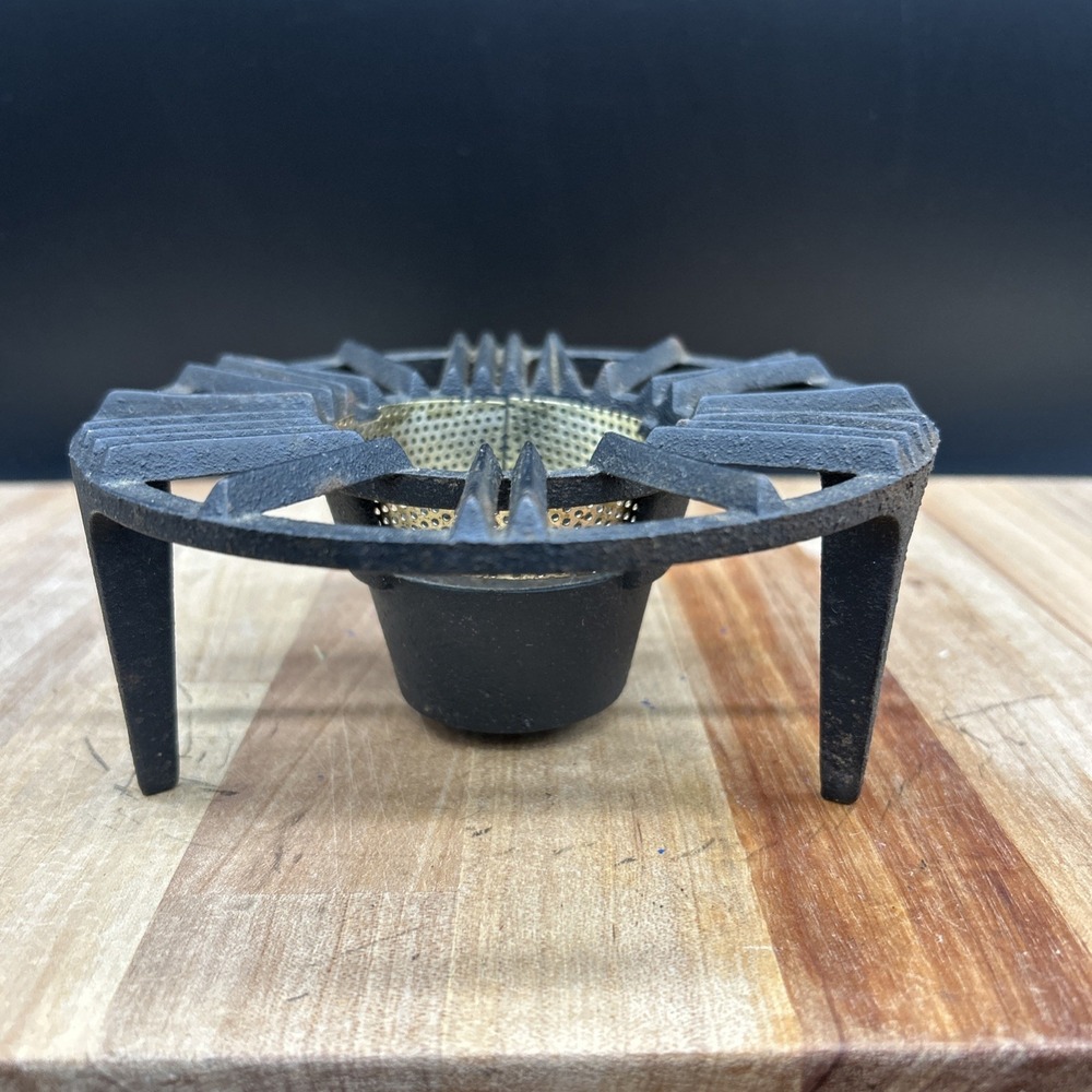 Pyrex Candle Holder Tea Light Mid Century Cast Iron Roman Numeral Tripod Trivet